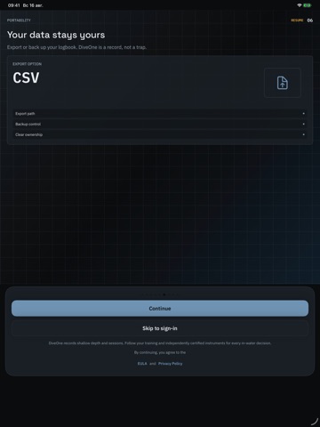 DiveOne iPad screenshot
