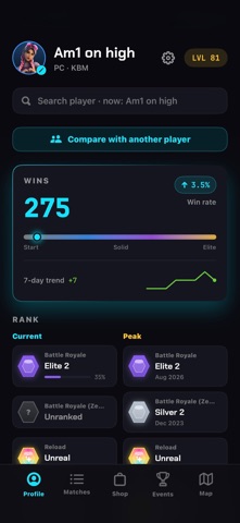 Tracknite iPhone screenshot