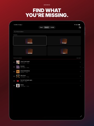 Rate and Rank Music: Rotation iPad screenshot