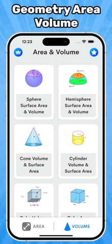 Area volume calculators screenshot