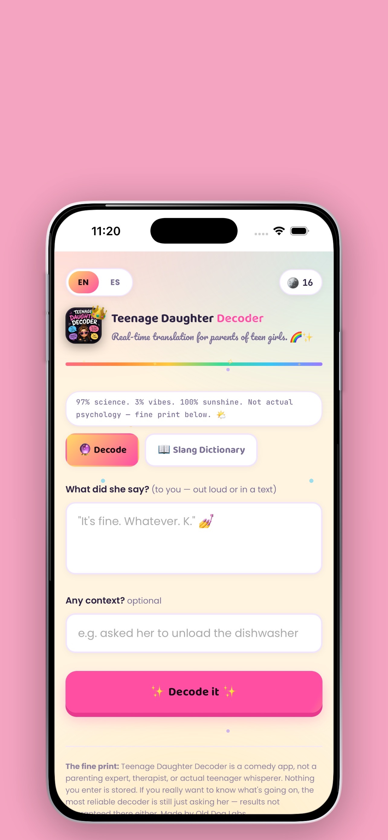 Screenshot 1 of Teenage Daughter Decoder