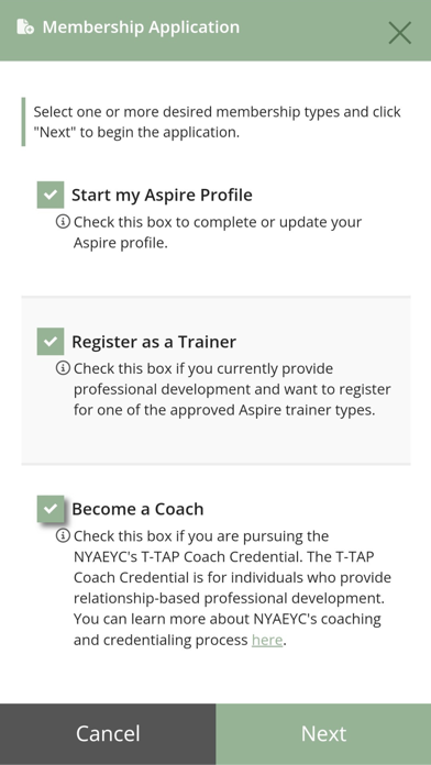 My Aspire Profile Screenshot