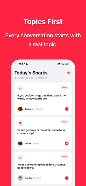 Spark - Chat on Real Topics screenshot 1