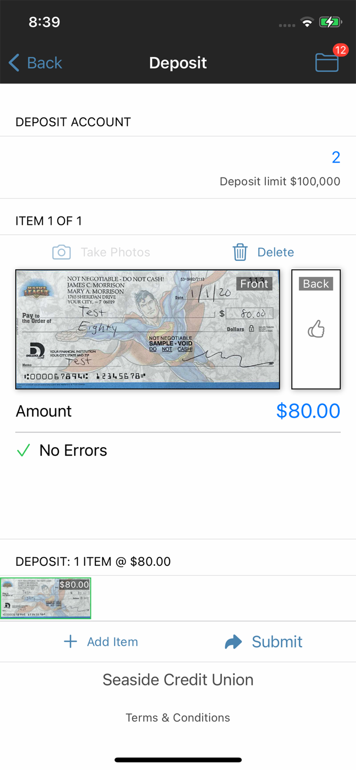 DeposZip Mobile screenshot 1