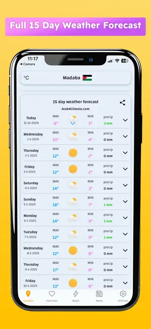 Weather Arab climate iPhone screenshot 2