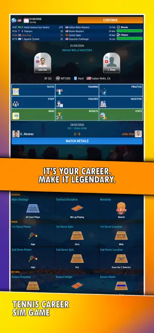 Tennis Sim - Game 2026 screenshot 1