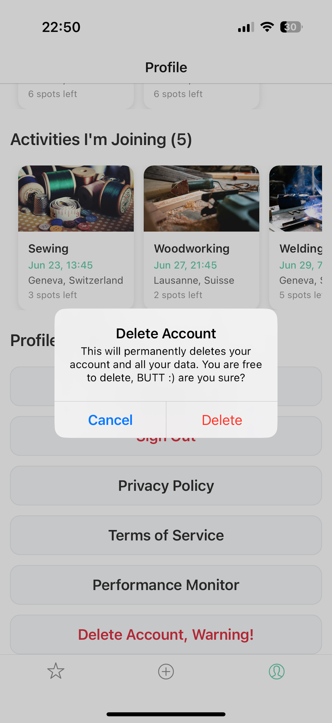 Hubbin' app