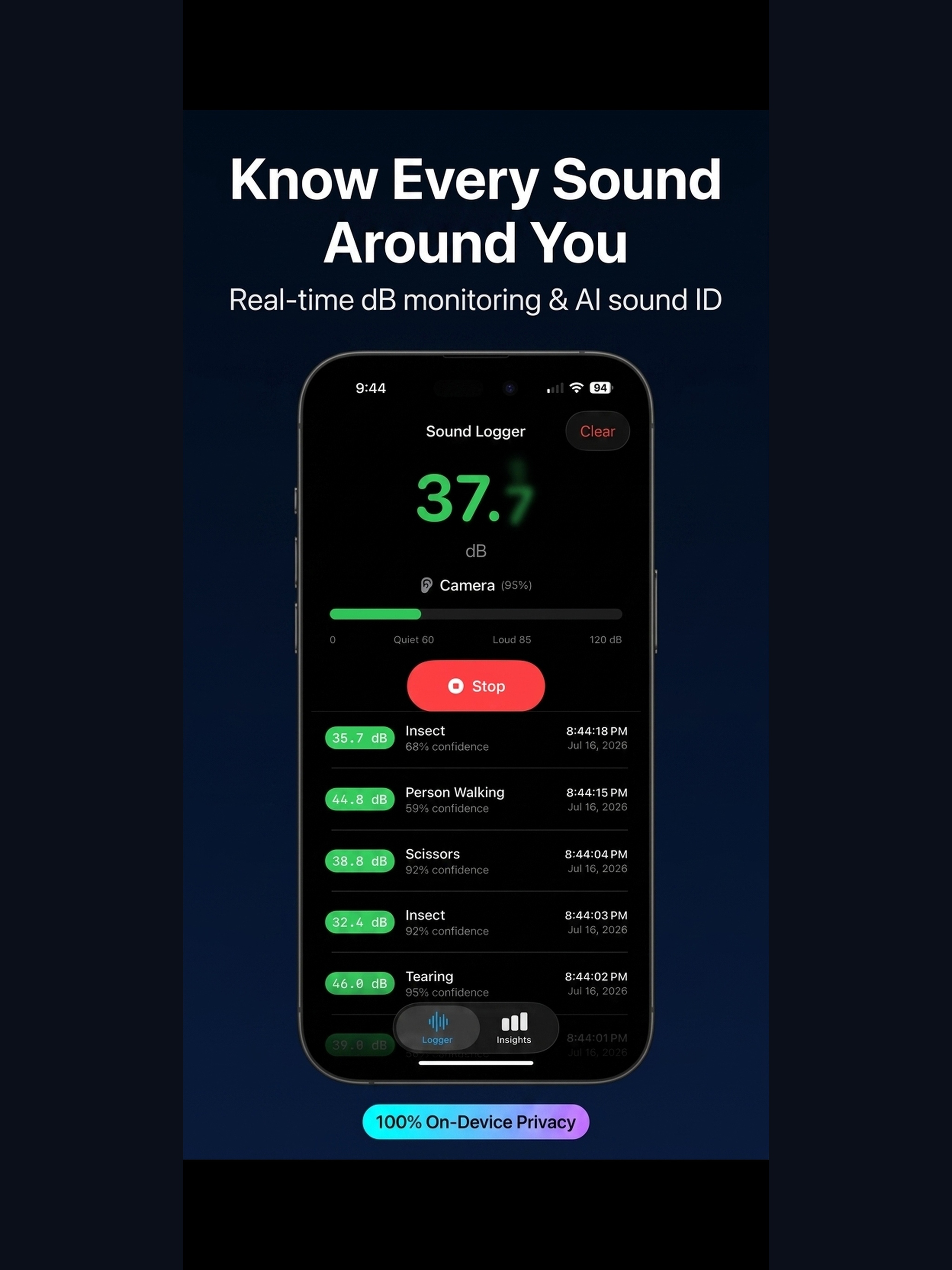 SoundLogger Noise & dB Tracker screenshot 5