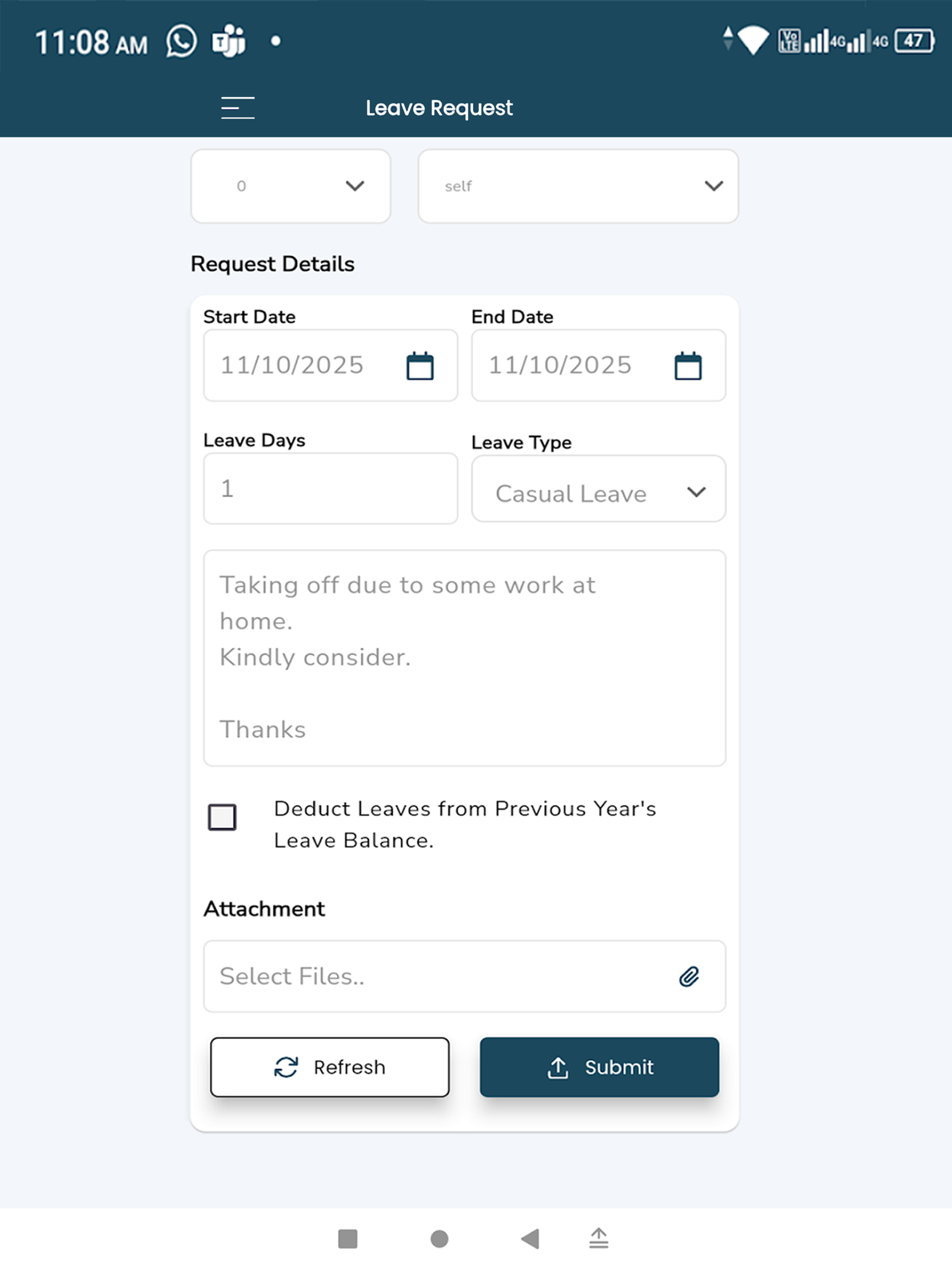 Employee Self Service App