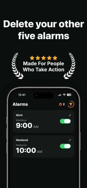 WakeStrong Push-Up Alarm Clock screenshot 3