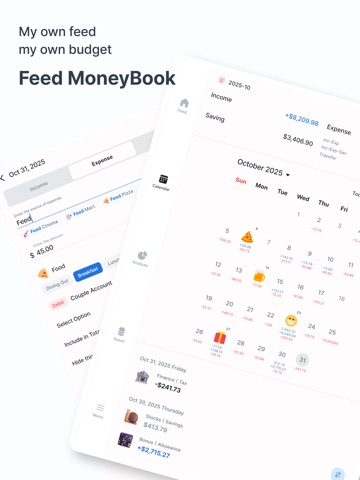 Feed MoneyBook Pro iPad screenshot