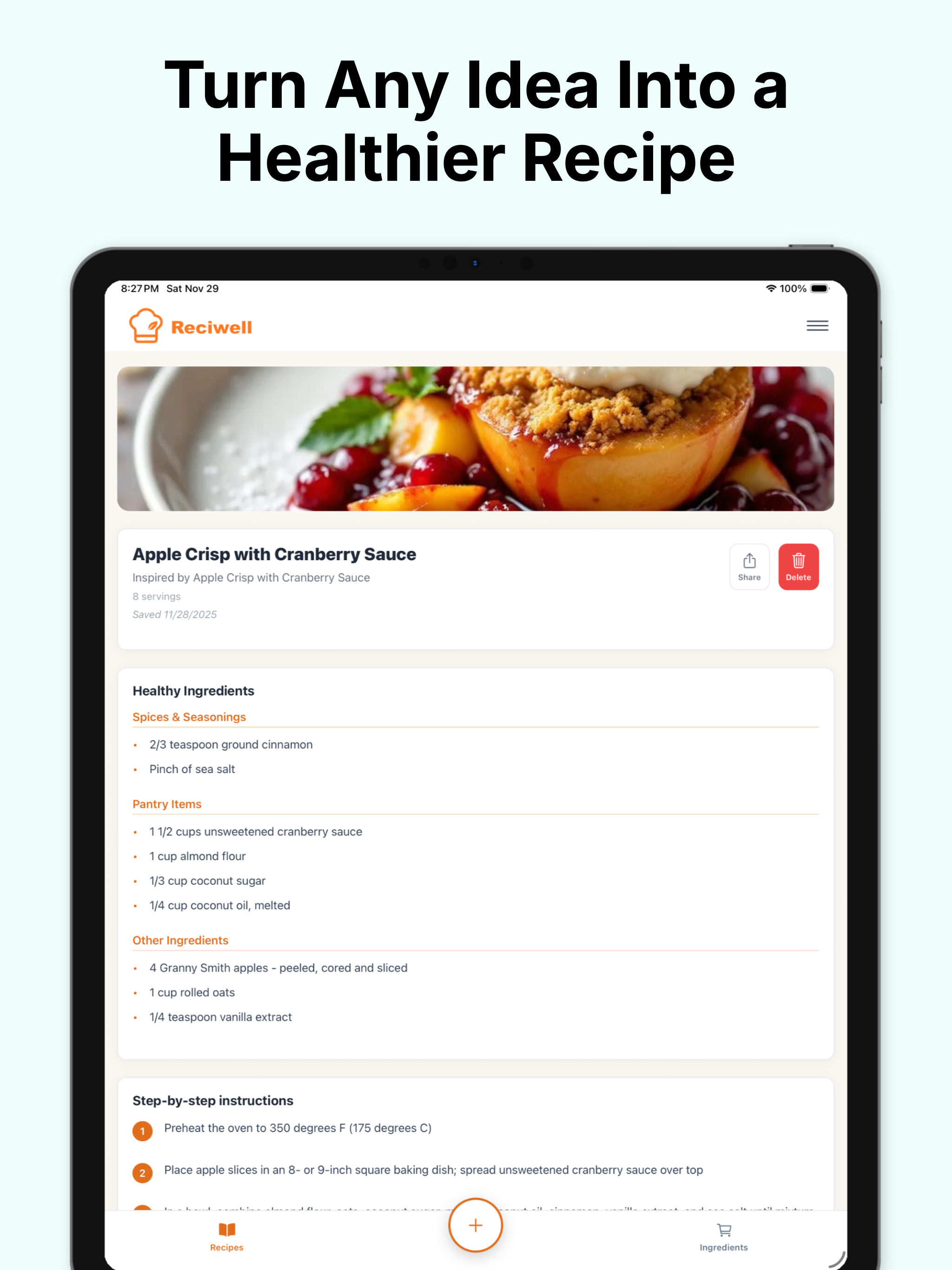 Reciwell – Healthy AI Recipes