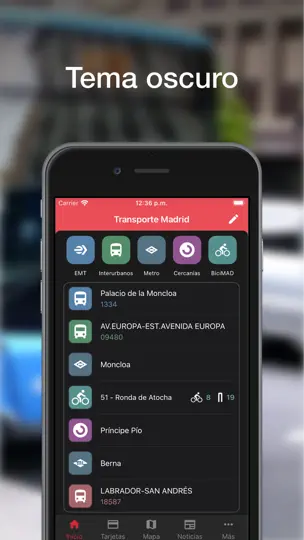 Captura de pantalla de Transporte Madrid Y TTP en iPhone 10