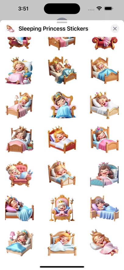 Sleeping Princess Stickers
