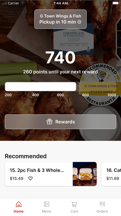G Town Wings & Fish iPhone screenshot 1 - Food & Drink app