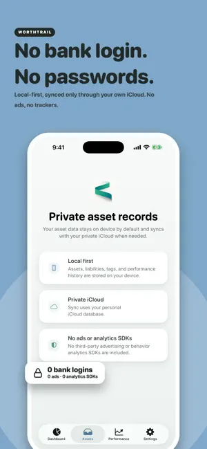 Net Worth Tracker: WorthTrail screenshot 3