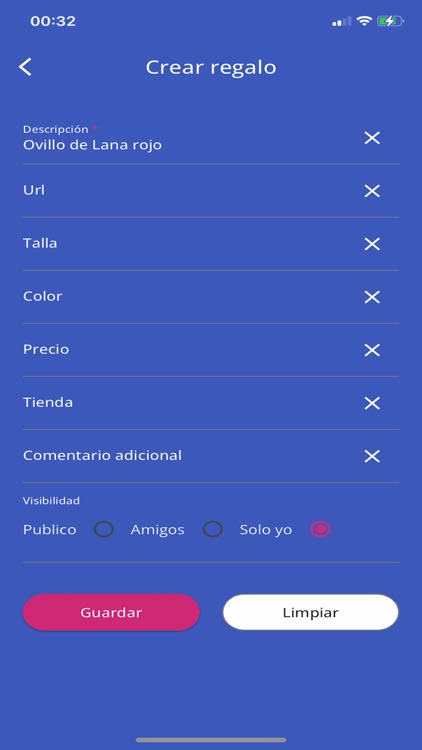 YaSé: Lista de regalos