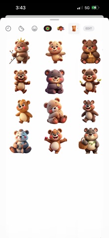 Blissful Bear Stickers iPhone screenshot
