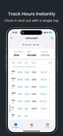 Hours Tracker: Time Clockify Screenshot 1 of 5