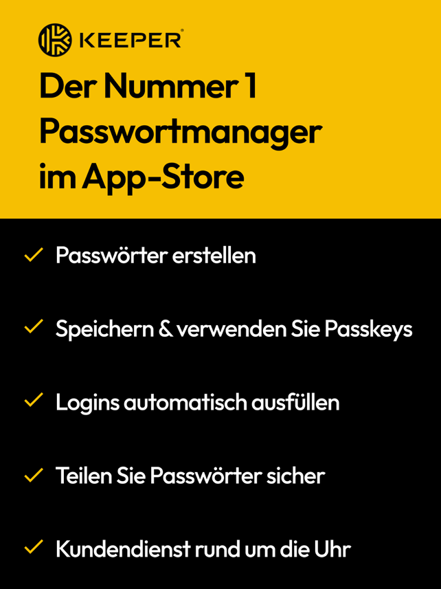 Keeper Passwort-Manager Screenshot