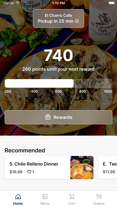 El Charro Cafe To Go iPhone screenshot 1 - Food & Drink app