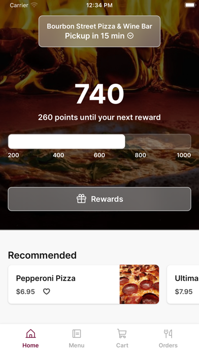 Bourbon Street Pizza & Wine iPhone screenshot 1 - Food & Drink app