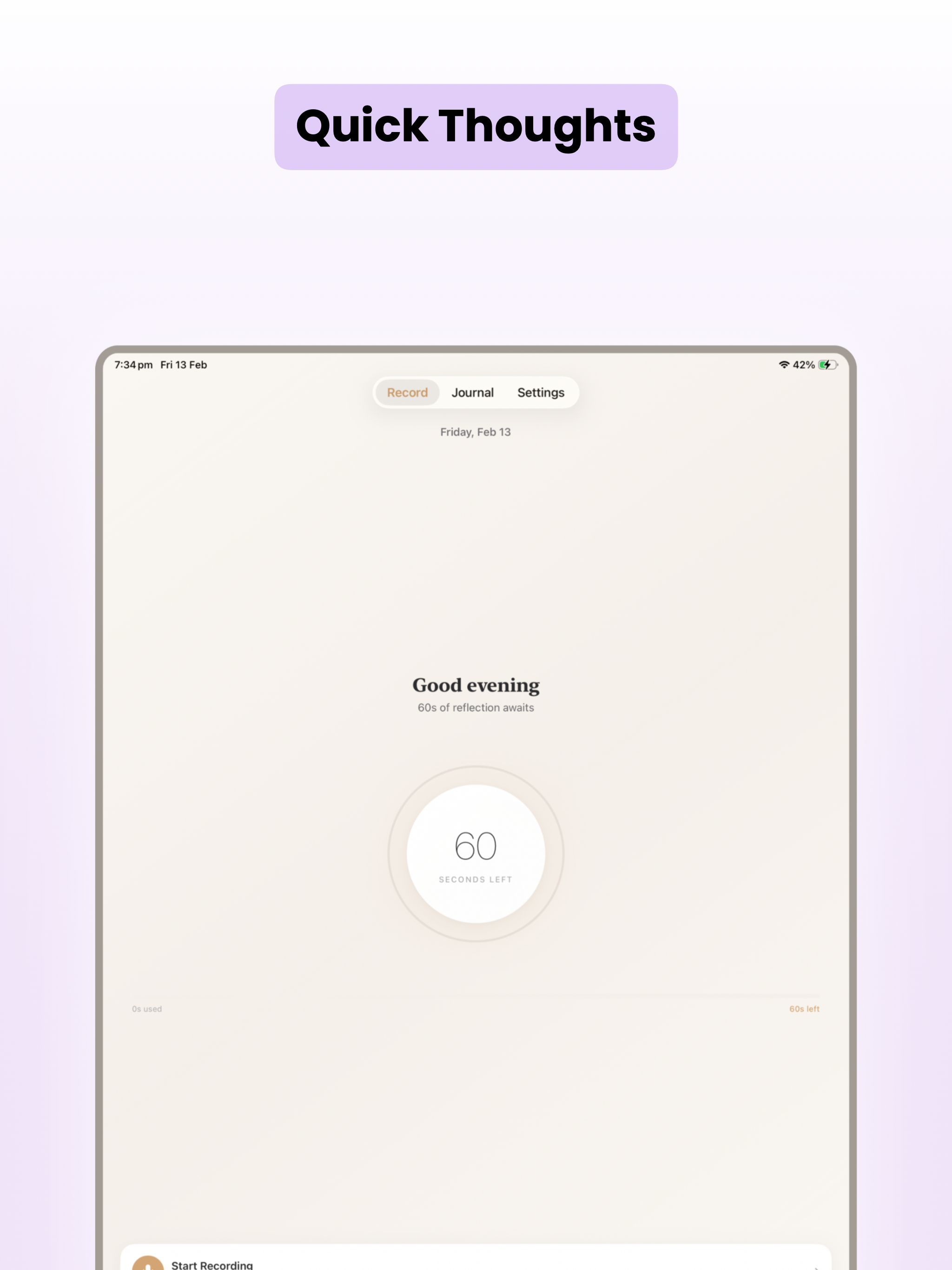 Voice Memo Diary - 60 Sec