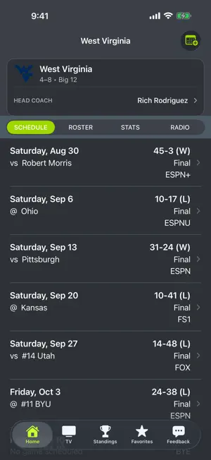 West Virginia Football screenshot 1