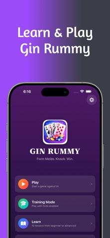 Gin Rummy - Play & Learn Screenshot 1 of 7