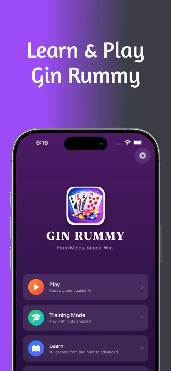 Screenshot #1 pour Gin Rummy - Play & Learn