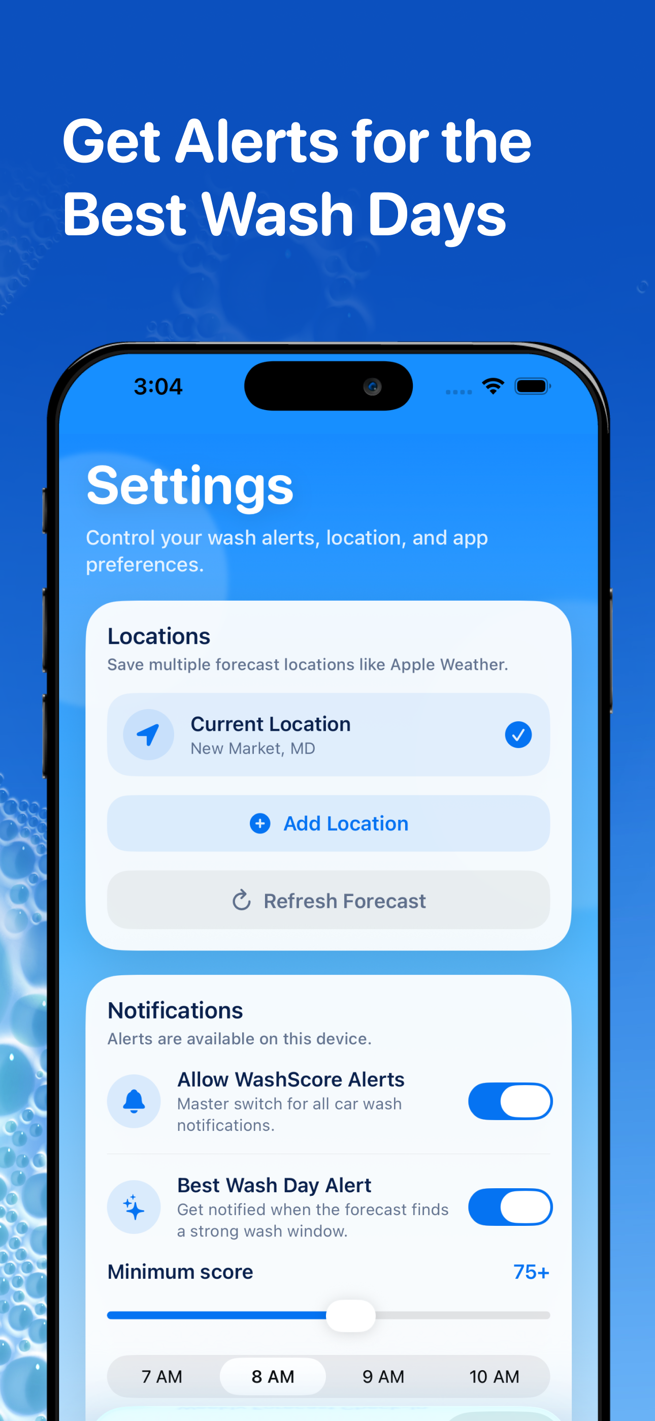WashScore: Car Wash Forecast screenshot 8