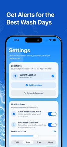 WashScore: Car Wash Forecast screenshot
