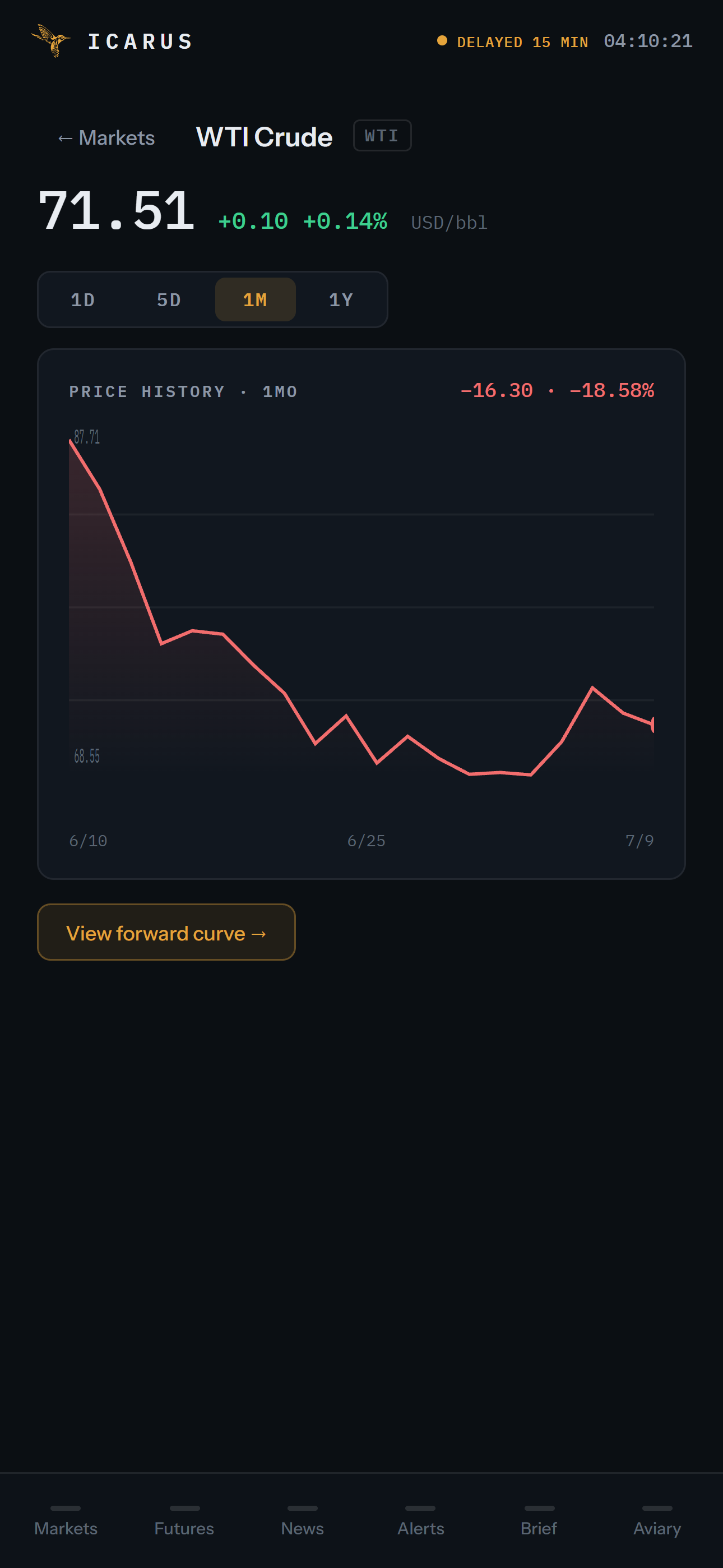 Icarus Energy Terminal screenshot 2