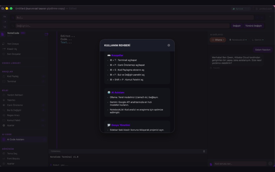 #1. Note Code Editor (macOS) De: Cuma Gokhan GUNAL