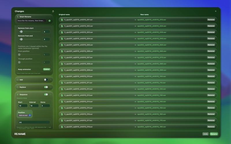 Re:Name – Batch File Renamer screenshot