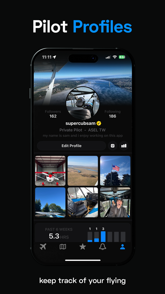 #5. Hangar - Social Flight Tracker (iOS) 由: Fly Hangar, LLC
