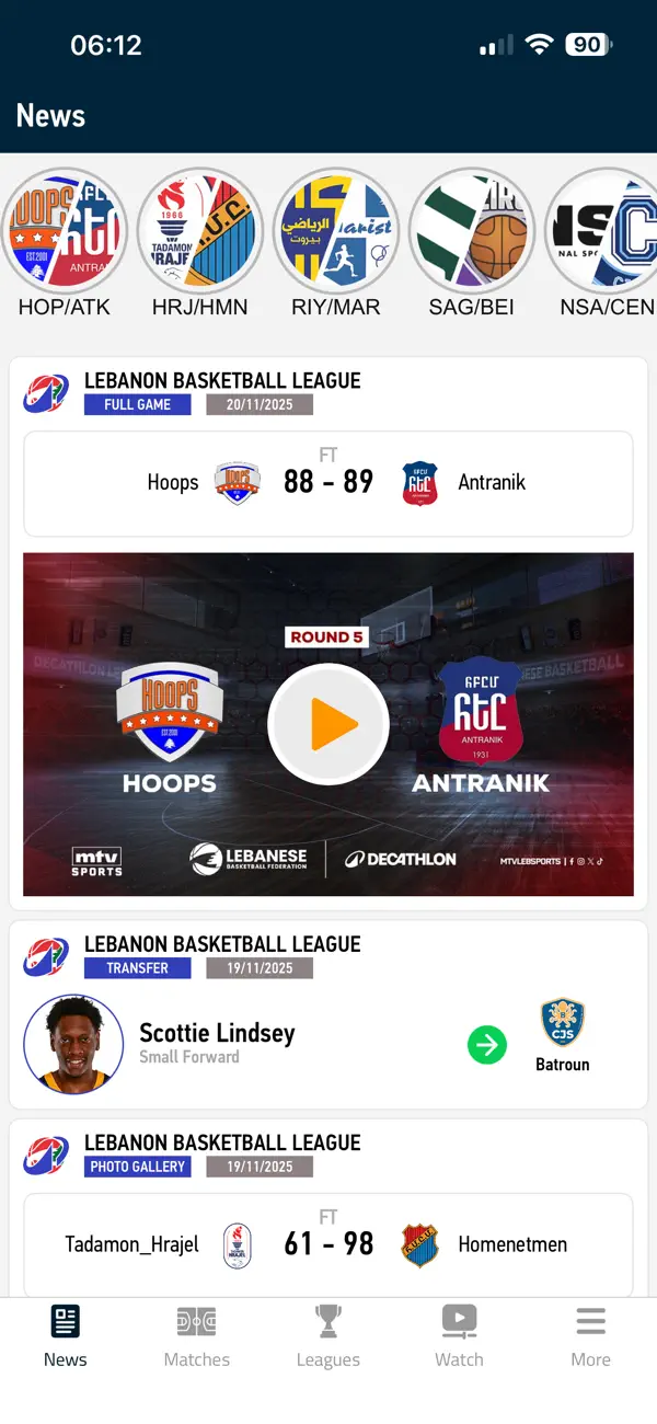 Screenshot #1 pour Lebanese Basketball