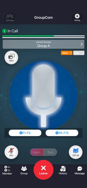GroupCom - Walkie-Talkie App screenshot 1