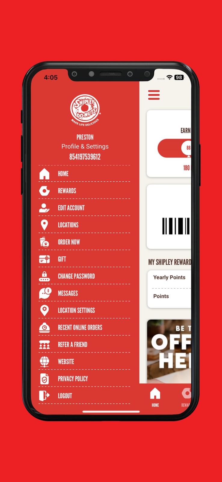 Shipley Do-Nuts Rewards iphone screenshot 3