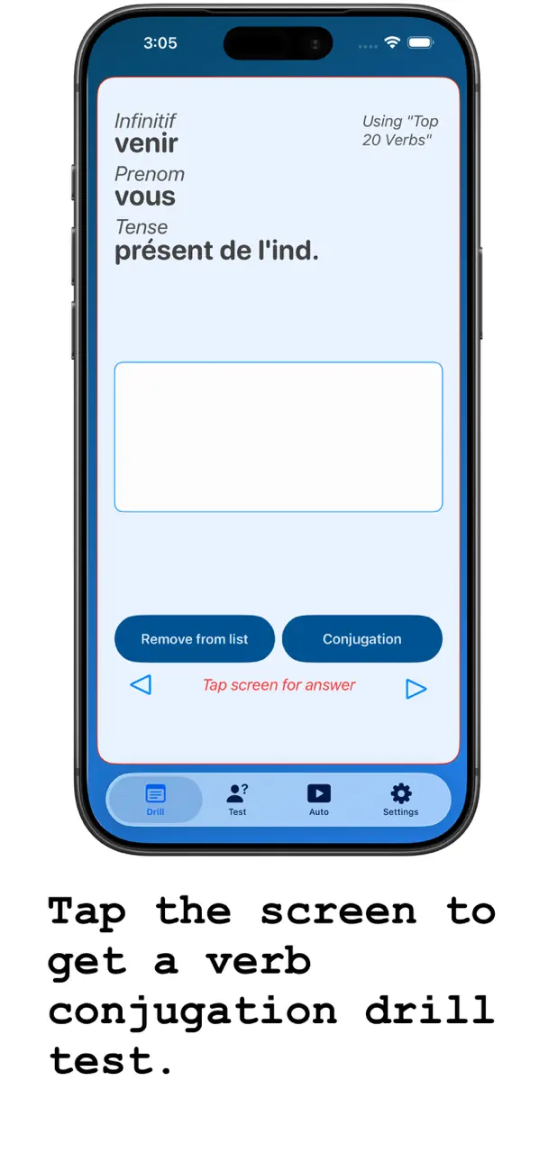 Screenshot #2 pour French Verb Drill Practice