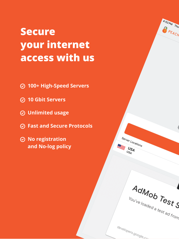 PeachVPN iPad screenshot 1 - Utilities app