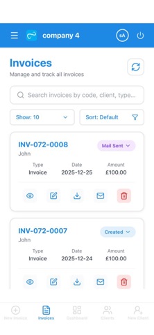 Infinit Invoice iPhone screenshot