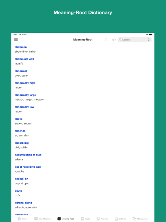 Medical terminology - roots iPad screenshot
