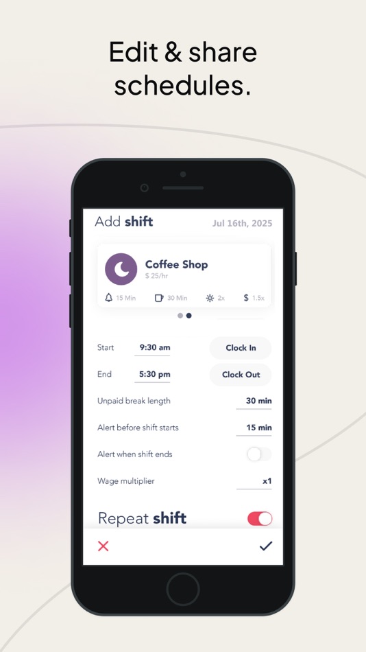 #4. Shift Work Calendar: WorkTime (iOS) 由: Toto Ventures Inc.