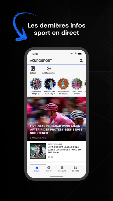 Screenshot #2 pour Eurosport: Live, News & Scores