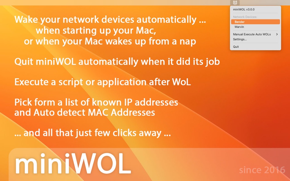 #3. miniWOL (macOS) By: Johannes Luijten