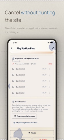 Subscription Tracker — Eluna Screenshot 7 of 9