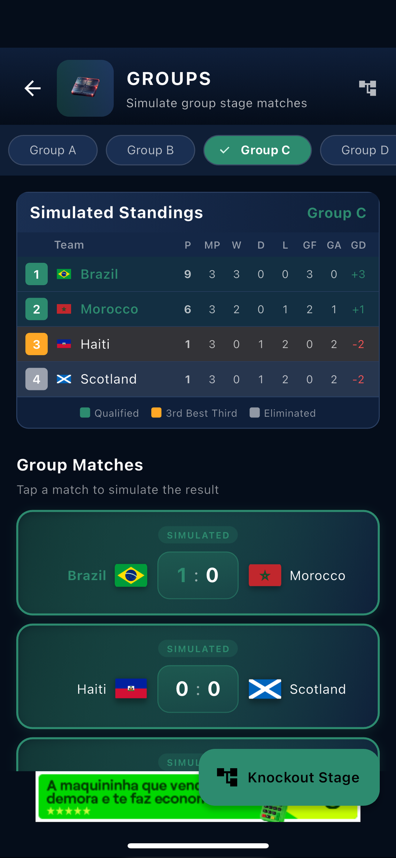 Soccer Cup 2026 Sim & Scores