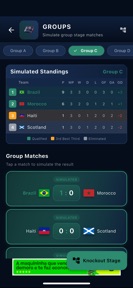 Soccer Cup 2026 Sim & Scores screenshot