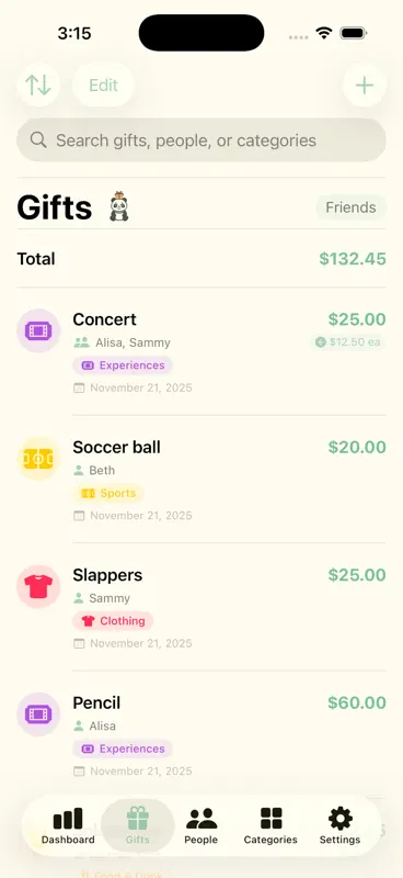 GiftSafe Gift List Planner screenshot 9 of 9